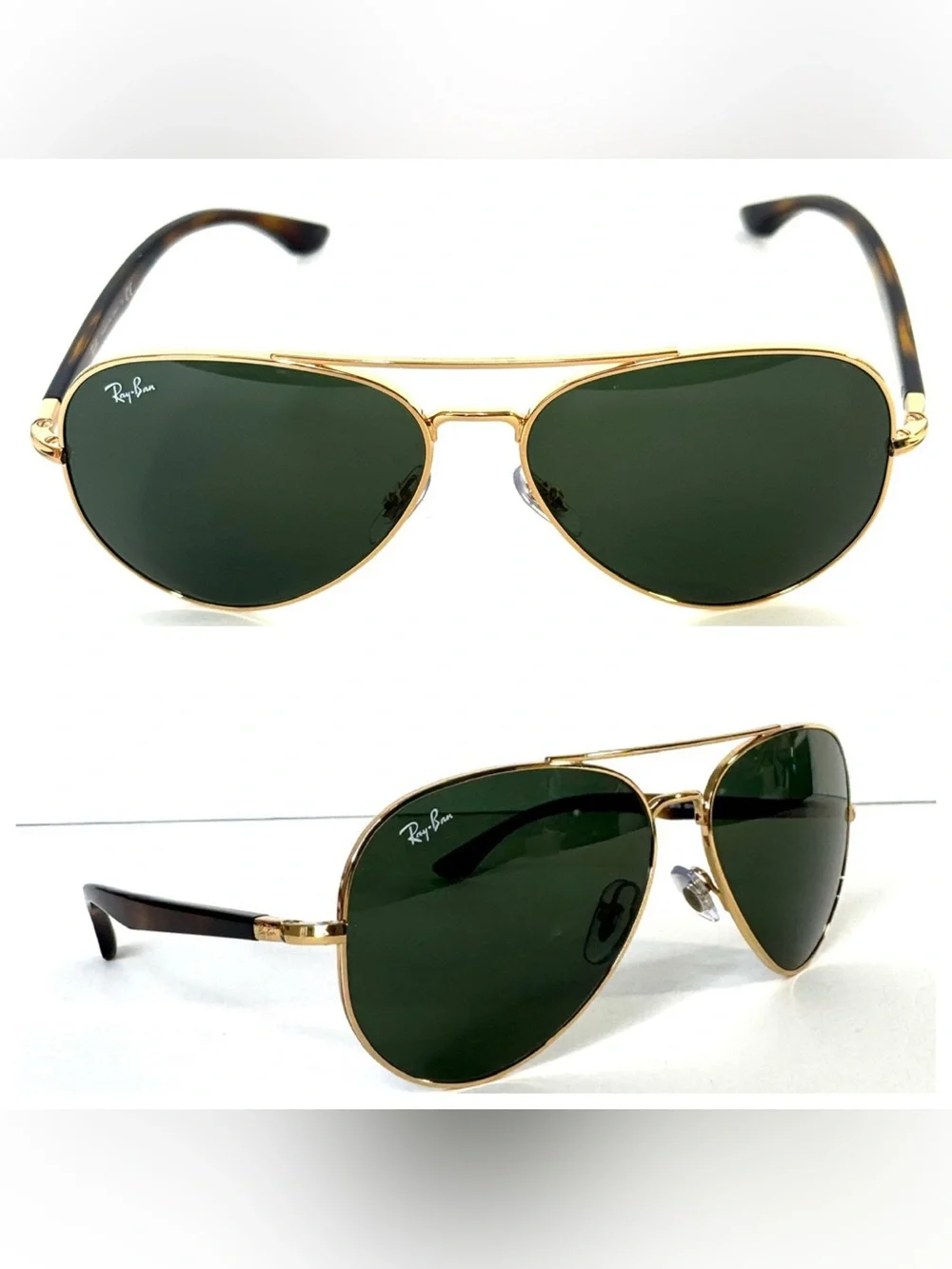 RAY BAN RB 3675 Sunglasses NEW Arista Gold / Green Made in Italy